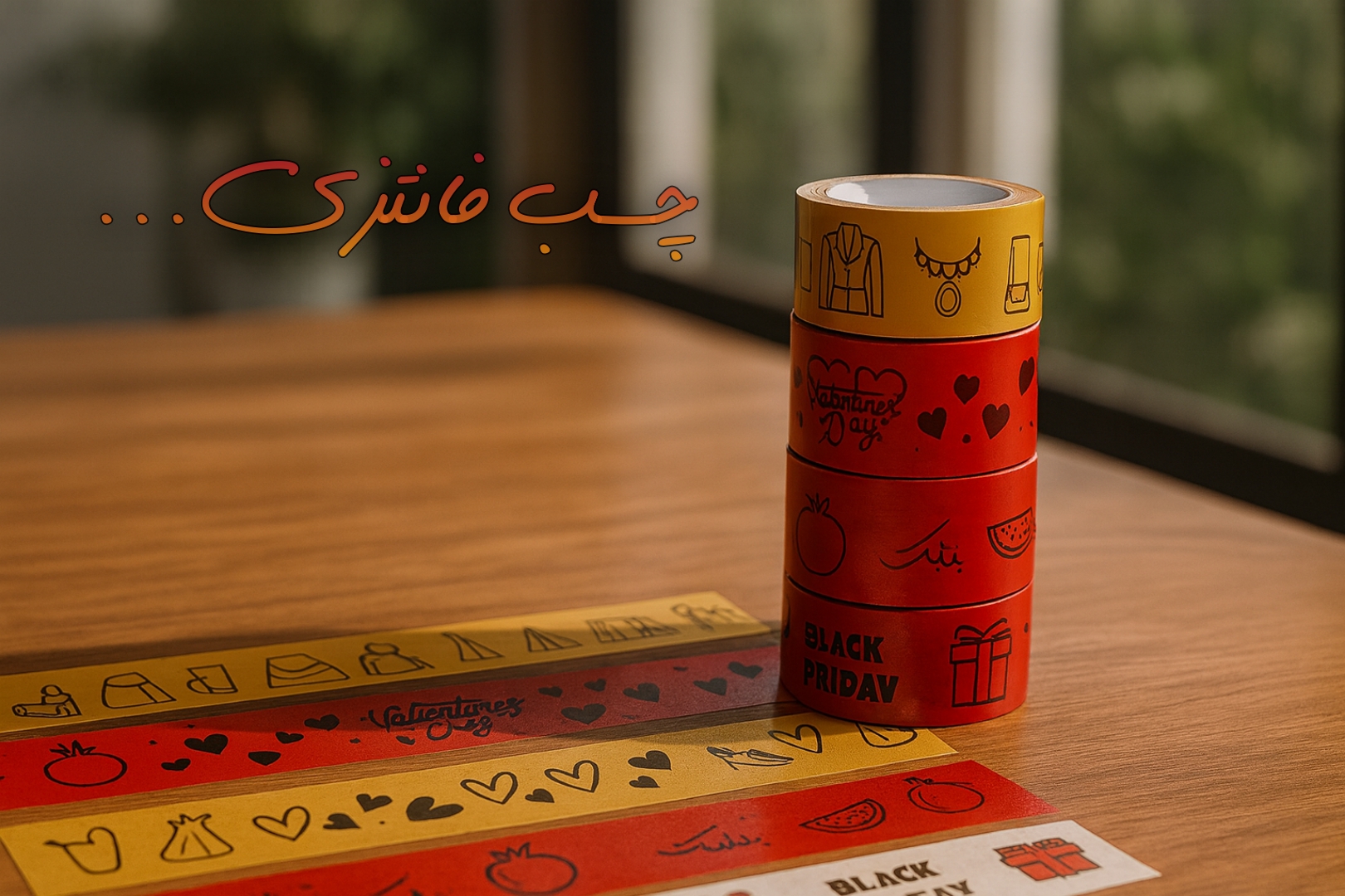 چسب فانتزی رنگی آریانا | ترکیبی از خلاقیت و کیفیت در بسته‌ بندی مدرن